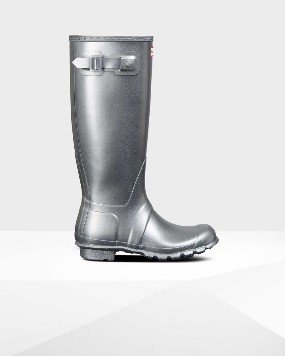 Hunter Women's Original Tall Cosmic Glitter Tall Wellington Boots Silver,SXOE59128